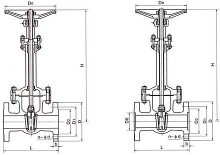 DZ41國標(biāo)低溫法蘭閘閥結(jié)構(gòu)圖