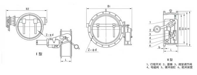 H147H、H247H、H347H助關(guān)緩沖止回閥結(jié)構(gòu)圖