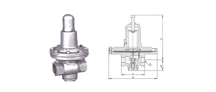 Ya11X型特大薄膜型高靈敏度水減壓閥結(jié)構(gòu)示意圖 Ya11X型特大薄膜型高靈敏度水減壓閥結(jié)構(gòu)示意圖