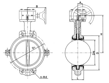 D371(半襯)、D371Fs(全襯)蝸輪對夾襯氟塑料蝶閥