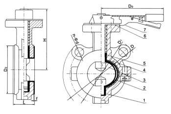 AD71(半襯)、AD71Fs(全襯)美標對夾襯氟塑料蝶閥