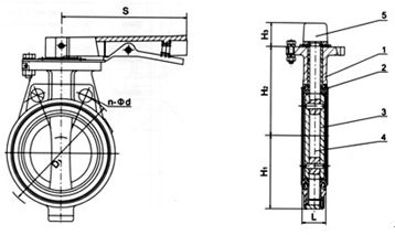 D71X(半襯)、D71J、D71H/Fs(全襯)襯夾襯膠蝶閥外形尺寸圖