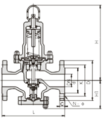 Y42X型直接作用彈簧薄膜式減壓閥結(jié)構(gòu)圖 Y42X型直接作用彈簧薄膜式減壓閥結(jié)構(gòu)圖